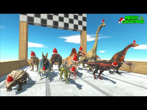 MERRY CHRISTMAS SPEED RACE ALL DINOSAURS FUNNY - Animal Revolt Battle Simulator