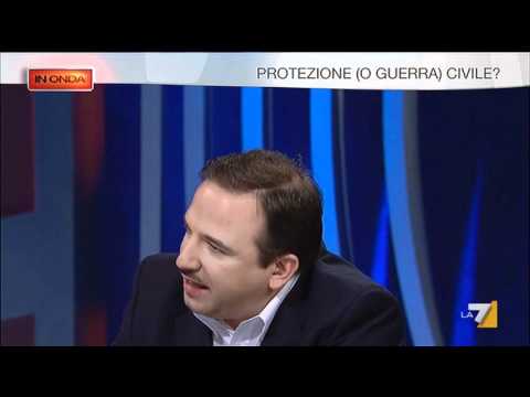 Scontro Alemanno - Telese sull'emergenza neve a Roma (In Onda, 05/02/'12)