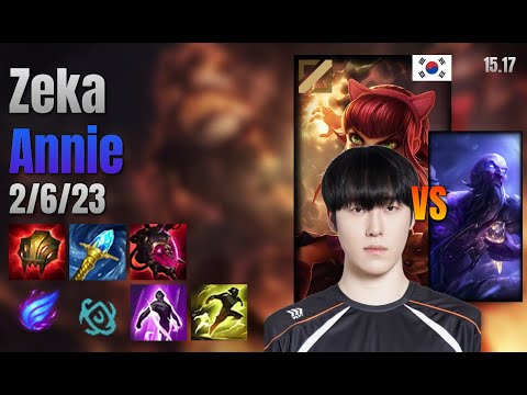 Zeka Mid Annie vs Ryze lol KR solo rank Full Game 15.17 | 제카 애니 vs 라이즈