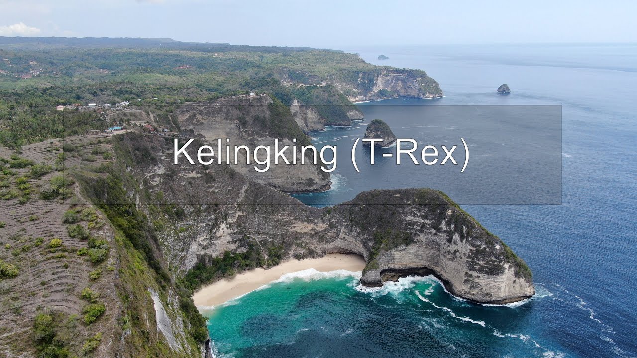 Dive into breathtaking bird-eye view of Kelingking Beach from T-Rex Viewpoint.
