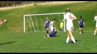 Download lagu Girls Soccer Player Knees Opponent in Face mp3