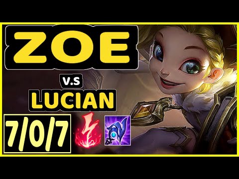 PEKIN WOOF (ZOE) vs LUCIAN - 7/0/7 KDA MID GAMEPLAY - NA Ranked MASTER