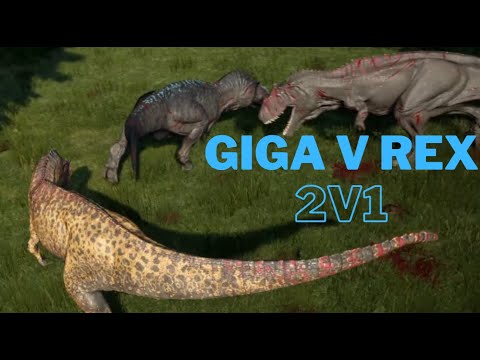 Giga V Rex 2v1 #theisle #giga #trex #carnivore #dinosaur #viral #viralvideo