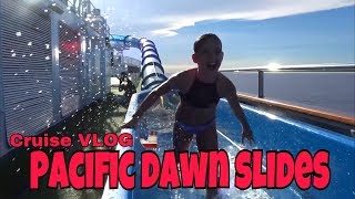 Cruise Vlog - NEVER VLOG AGAIN........Review of the Pacific DAWN Waterslides on P and O Cruise Ship