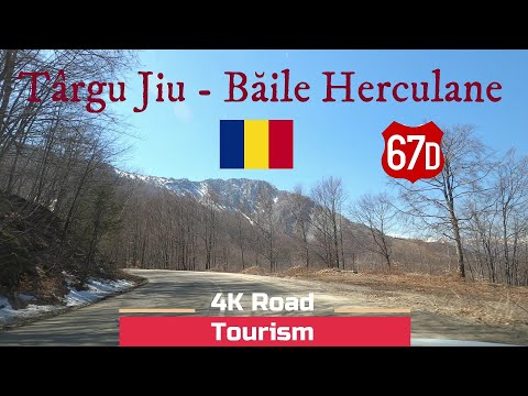 Driving Romania: DN67D Târgu Jiu - Băile Herculane - 4k scenic mountain drive Mehedinți mountains