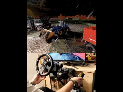 Farming Simulator New Holland W190D loading Potato Thrustmaster Farmstick Steering Wheel #dkgc #fs22