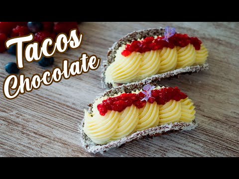 TACOS de CHOCOLATE con FRUTOS ROJOS
