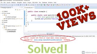 Error : could not find or load main class error in java eclipse - [Solved]