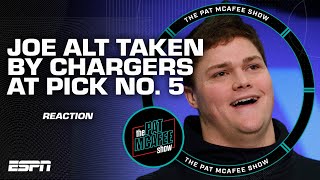 Joe Alt selected by the Chargers: 'This feels like a Harbaugh pick' | Pat McAfee Draft Spectacular