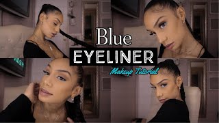 Blue Eyeliner Makeup Tutorial ⏐⏐Brown Eyes