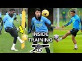 INSIDE TRAINING | Martinelli & Timber, Train Together! Saka Return to Arsenal Training to due injury
