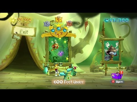 Walkthrough: Rayman Legends 100% - Rescue Aurora / 600 Feet Under