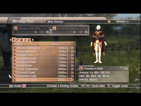 WKC 2 Armor - Armour (Light) Level 20 Complete Binding List White Knight Chronicles II HD