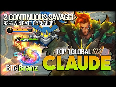 2 Savage 92% Win Rate! Perfect Battle Mirror Image. Branz Top 1 Global Claude - Mobile Legends