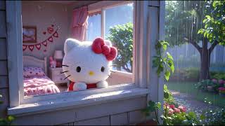 Hello Kitty Valentine Bedroom Rain ASMR 🌧️💗 Cozy Daytime Rain Sounds | Relaxing Ambience