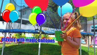 Sisters Pretend Play with Magic Balloons Fun Playtime for Kids