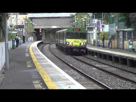 Iarnród Éireann Irish Rail 2 car DART 8100 EMU 8139 arrives at Harmonstown Station