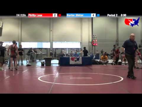 Phillip Laux vs. Hunter Weber at 2013 Junior Nationals - FILA - FS