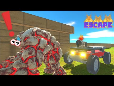 ESCAPE FROM CRAZY SKELETON CAR  - ANIMAL REVOLT BATTLE SIMULATOR