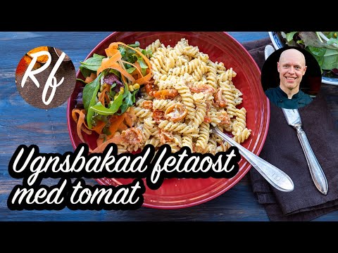 Pasta som blandas med ugnsbakad fetaost och tomater samt örter. Fetaosten och tomaterna mjuknar i ugnen och det hela blir som en god röra blandad med pastan. Detta är min version av pastarätten som även är känd som tiktokpasta.>