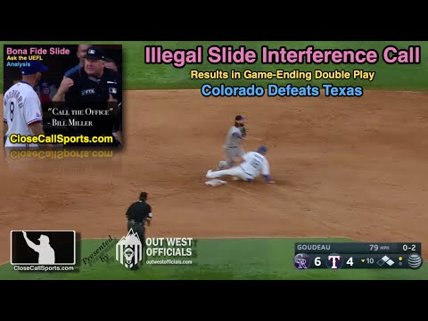 Ask UEFL - Bona Fide Slide Interference Double Play Ends Rockies-Rangers Game