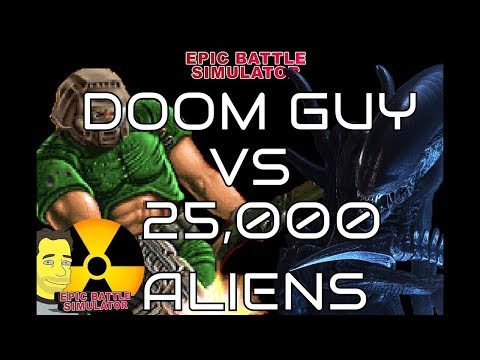 UEBS DOOM GUY VS 25,0000 ALIENS