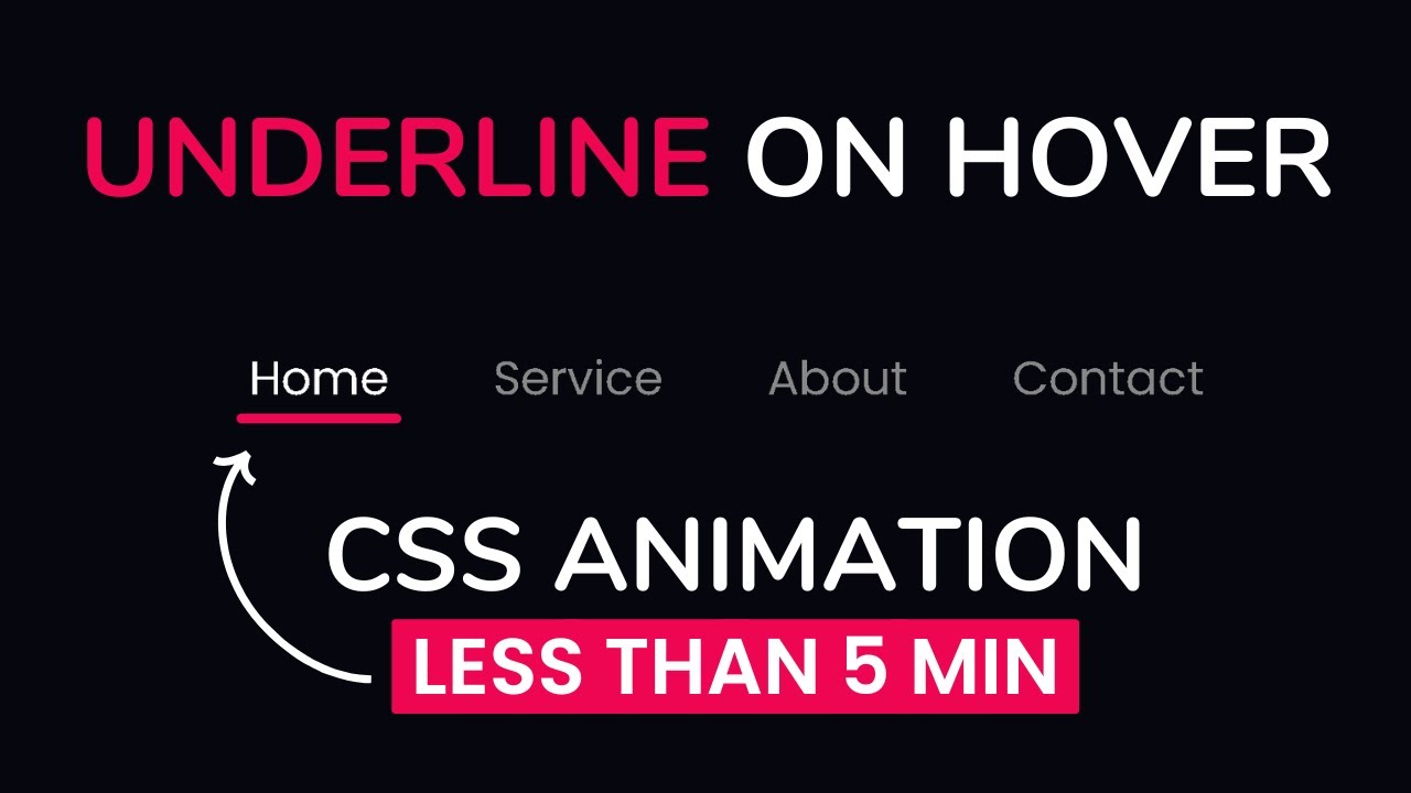 Draw Underline Link on Hover Effect | CSS Menu Hover Effect With Animation