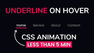 Draw Underline Link on Hover Effect | CSS Menu Hover Effect With Animation