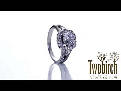 1.18 Ct. Round Halo Engagement Ring - TwoBirch TB-ENG-201-WG-J5H
