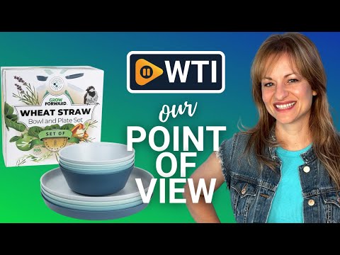 Grow Forward Wheat Straw Plates and Bowls Sets - 8 Unbreakable Microwave Safe Dishes - Reusable Wheat Straw Dinnerware Sets - Plastic Plates and Bowls Alternative for Camping - WTI product video review