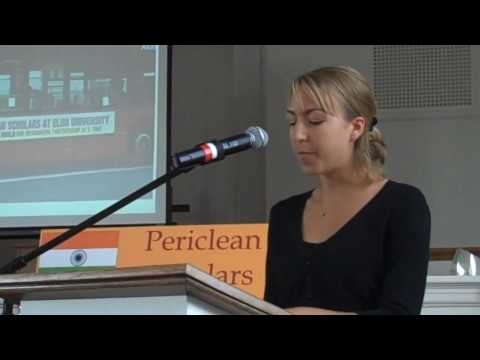 Kristen Schulz announces Katie Dirks as the Periclean Scholar of the Year