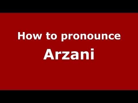 How to pronounce Arzani (Parsi, Iranian/Mumbai, India) - PronounceNames.com