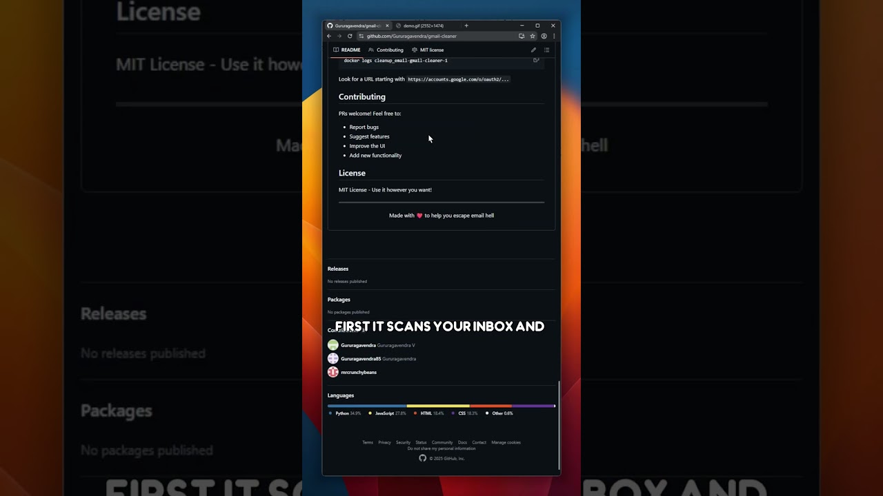 Gmail Bulk Unsubscribe & Cleanup Tool  #github #gmail