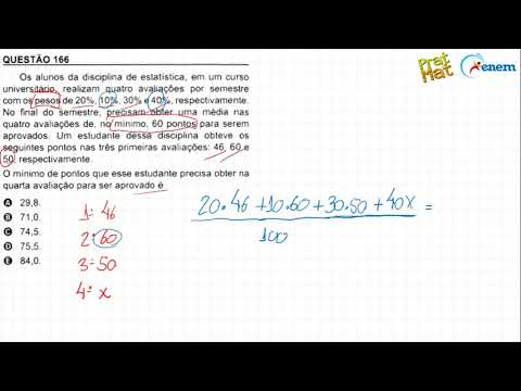 ENEM 2018(166 AZUL)-OS  ALUNOS DA DISCIPLINA DE ESTATÍSTICA EM UM CURSO ...
