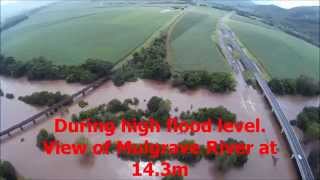 preview picture of video '8th Feb 2015 Mulgrave River flood at Gordonvale from the air'