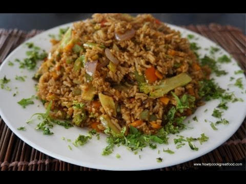 Vegetable Fried Rice Recipe how to cook great Asian food stir fry wok