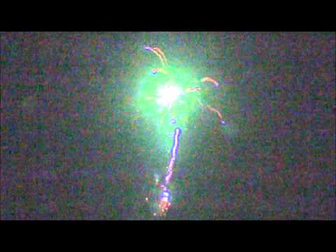 MLE11-5001J - 25 Shot 30mm - White strobe mine to white strobe willow + green blue peony