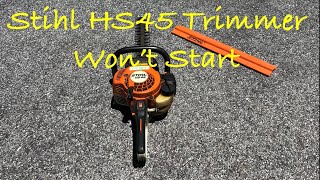 Stihl HS45 Gas Trimmer Hard To Start and Runs Roughly