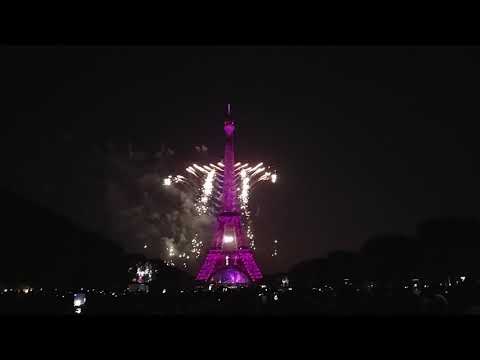 Bastille Day, 14th July 2018, Fireworks at Eiffel Tower in Paris