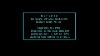 Meteors gameplay (PC Game, 1989)