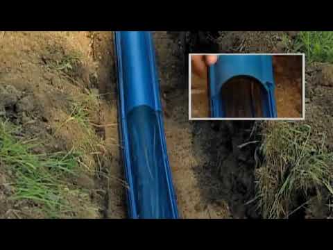 Video Tub rigid format din doua parti  pentru protectie cabluri subterane D 160mm Galben