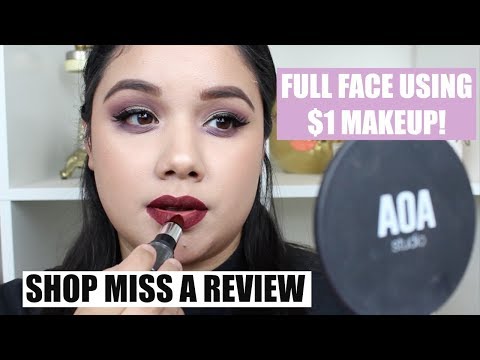 FULL FACE USING $1 MAKEUP!! | Shop Miss A Haul + Review & Demo Video