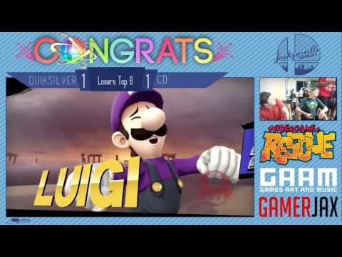 Jax Smash Weekly 1/12 - Quiksilver(Luigi) Vs CD(Greninja) - Wii U Losers Top 8