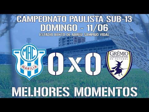 Marília 0X0 Grêmio Catanduvense SUB 13