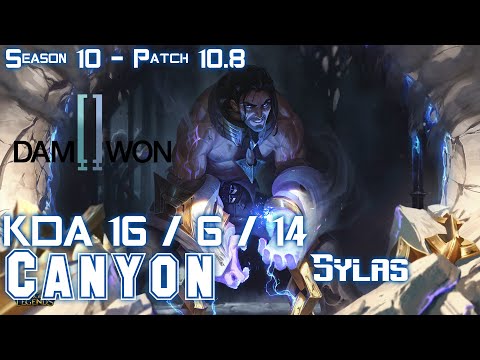 DWG Canyon SYLAS vs GRAVES Jungle - Patch 10.8 KR Ranked