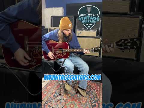 *Video* 1976 Gibson Hummingbird Jumbo Acoustic Wine Red Norlin Era w/OHSC & Hang Tags image 24