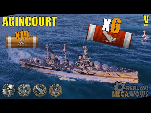 Agincourt 6 Kills & 124k Damage | World of Warships Gameplay