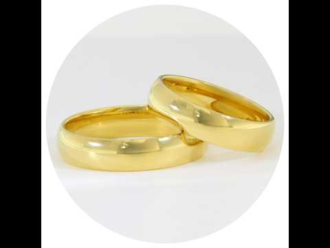 Verighete Aur Galben 14k Finisaj lucios Design curbat | Bergamo