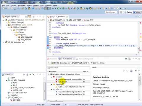ABAP Test Cockpit (ATC) for Developers in Eclipse