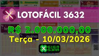 Resultado da Lotofácil 3632, Terça-feira, 10/03/2026